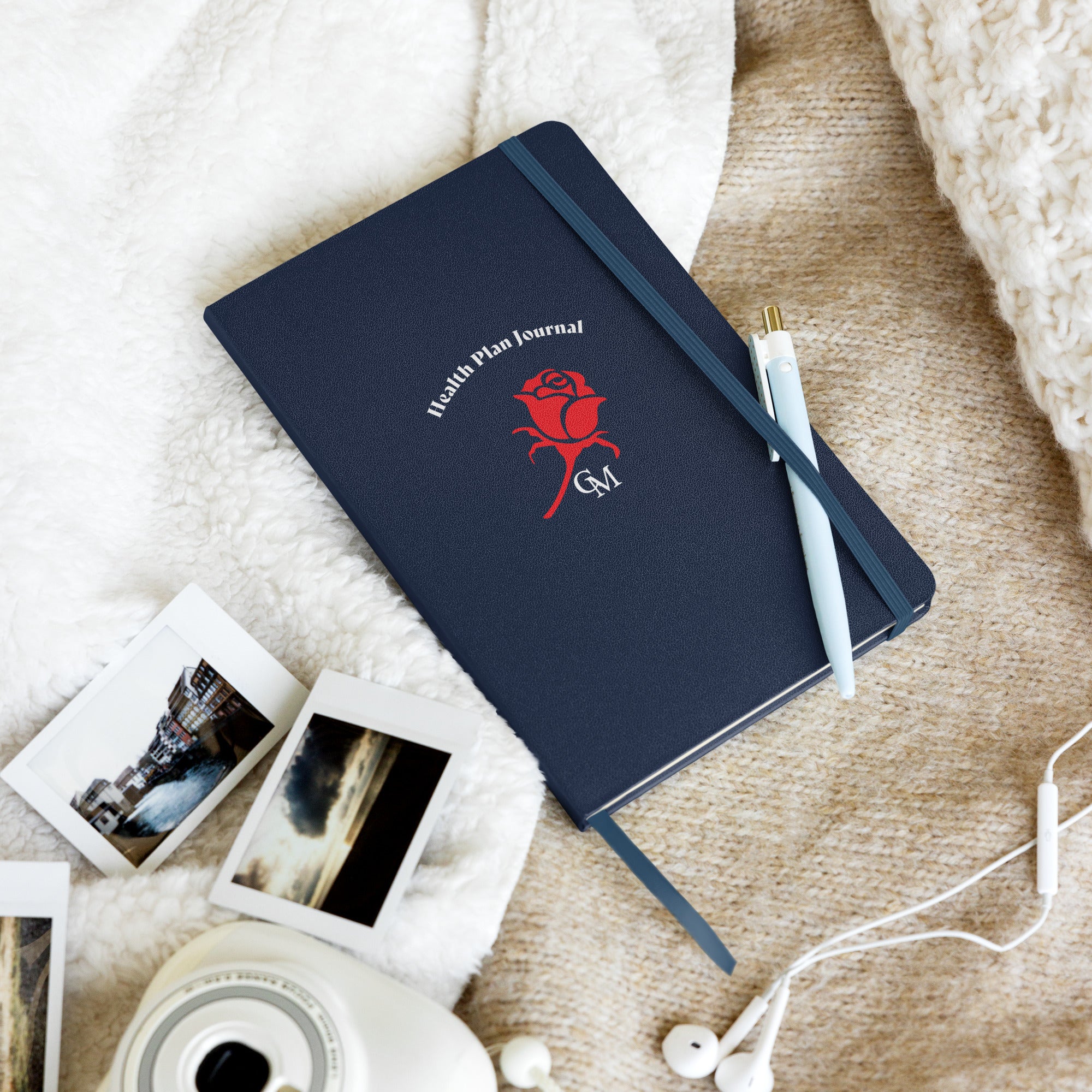 CM RED ROSE HARDCOVER BOUND HEALTH PLAN JOURNAL/NOTEBOOK