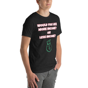 More Income or Less Income Unisex Crew Neck T-Shirt