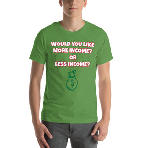 More Income or Less Income Unisex Crew Neck T-Shirt