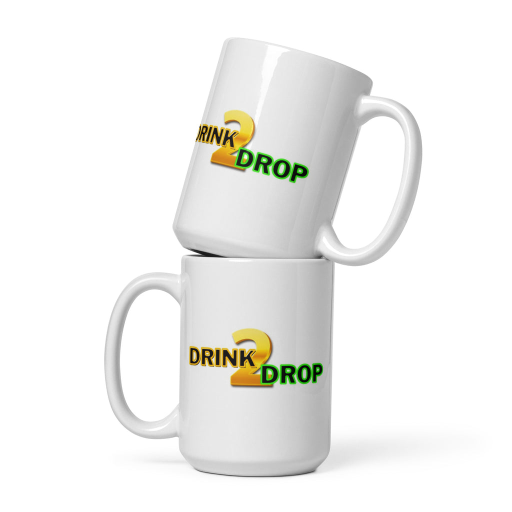 Drink2Drop 15 Ounce White Glossy Mug